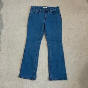 Blue Mountain Blue Bootcut Jeans Dark Wash Mid Rise Cotton Size 12